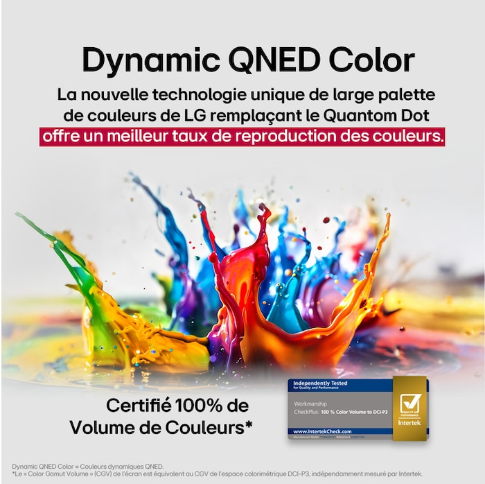 Le processeur alpha 8 AI de 2ème génération s’illumine en violet et rose et des éclairs de couleur fusent de celui-ci. Le titre évoque la façon dont le processeur offre une qualité 4K, des couleurs et une luminosité époustouflantes. Le texte de l’image affiche environ 1,7 fois le traitement neuronal par IA NPU et 1,4 fois le fonctionnement plus rapide du processeur.